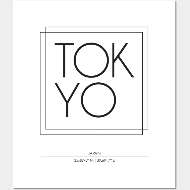 Tokyo City Minimal Typography Wall Art by StudioGrafiikka